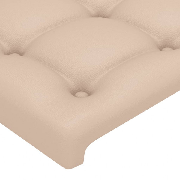 Cabeceira cama c/ LED couro artif. 103x16x118/128 cm cappuccino M 5