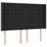 Cabeceira cama c/ LED couro artificial 147x16x118/128 cm preto 3