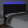 Cabecero con LED cuero sintético negro 147x16x118/128 cm 4
