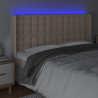 Cabecero con LED cuero sintético capuchino 147x16x118/128cm 4