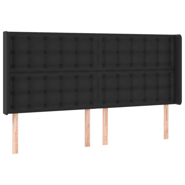 Cabecero con LED cuero sintético negro 183x16x118/128 cm M 3