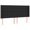 Cabecero con LED cuero sintético negro 183x16x118/128 cm 3