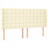 Cabecero con LED cuero sintético color crema 183x16x118/128 cm 3
