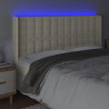 Cabeceira cama c/ LED 183x16x118/128 cm couro artificial crème 4