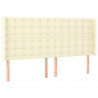 Cabecero con LED cuero sintético color crema 203x16x118/128 cm 3