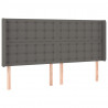Cabecero con LED cuero sintético gris 203x16x118/128 cm 3