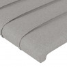 Cabeceira cama c/ luzes LED tecido 83x16x118/128 cm cinza-claro 5