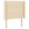 Cabecero con LED de tela color crema 83x16x118/128 cm 3