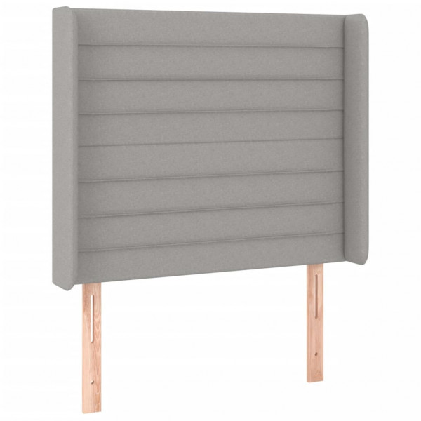 Cabecero con LED de tela gris claro 93x16x118/128 cm M 3