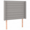 Cabeceira cama c/ luzes LED tecido 93x16x118/128 cm cinza-claro 3