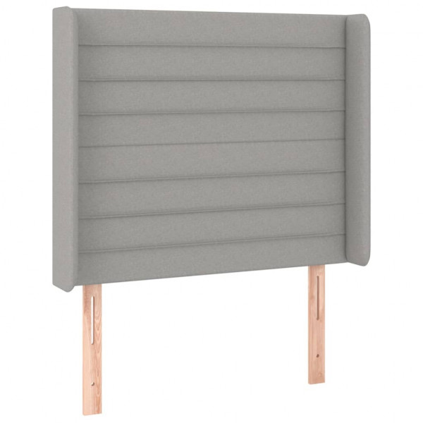 Cabecero con LED de tela gris claro 103x16x118/128 cm M 3