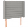 Cabeceira cama c/ luzes LED tecido 103x16x118/128cm cinza-claro 3