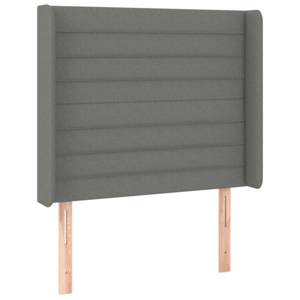 Cabecero con LED de tela gris oscuro103x16x118/128 cm M 3