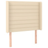 Cabeceira cama c/ luzes LED tecido 103x16x118/128 cm cor creme 3