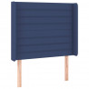 Cabeceira de cama c/ luzes LED tecido 103x16x118/128 cm azul 3