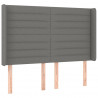 Cabecero con LED de tela gris oscuro 147x16x118/128 cm 3