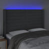 Cabecero con LED de tela gris oscuro 147x16x118/128 cm 4