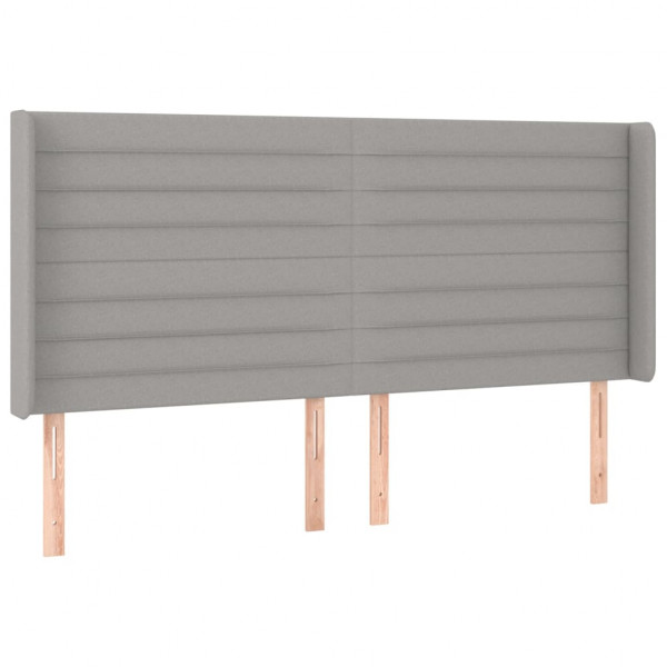 Cabecero con LED de tela gris claro 163x16x118/128 cm M 3