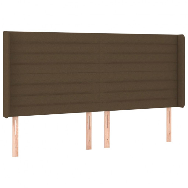 Cabecero con LED de tela marrón oscuro 203x16x118/128 cm M 3