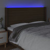 Cabecero con LED de tela marrón oscuro 203x16x118/128 cm 4