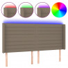 Cabecero con LED de tela gris taupe 203x16x118/128 cm 2