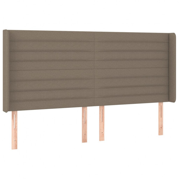 Cabeceira cama c/ LED tecido 203x16x118/128cm cinza-acastanhado M 3