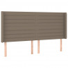 Cabecero con LED de tela gris taupe 203x16x118/128 cm 3
