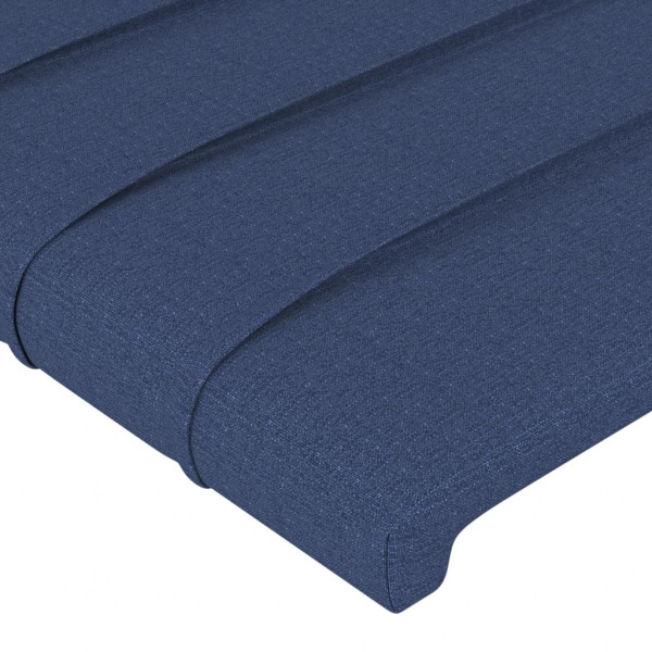 Cabecero con LED de tela azul 203x16x118/128 cm M 5