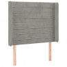 Cabecero con LED de terciopelo gris claro 83x16x118/128 cm 3