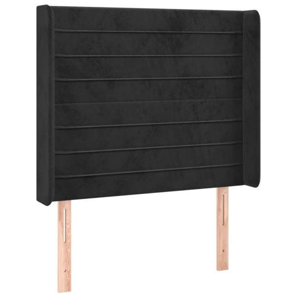 Cabecero con LED de terciopelo negro 83x16x118/128 cm M 3