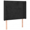 Cabecero con LED de terciopelo negro 83x16x118/128 cm 3