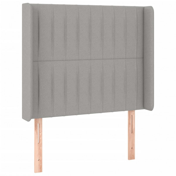 Cabecero con LED de tela gris claro 83x16x118/128 cm M 3