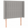 Cabeceira cama c/ luzes LED tecido 83x16x118/128 cm cinza-claro 3