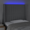 Cabecero con LED de tela gris claro 93x16x118/128 cm 4