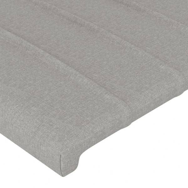 Cabeceira cama c/ luzes LED tecido 93x16x118/128 cm cinza-claro M 5