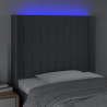 Cabecero con LED de tela gris oscuro103x16x118/128 cm 4