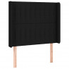 Cabecero con LED de tela negro 103x16x118/128 cm 3