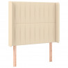 Cabeceira cama c/ luzes LED tecido 103x16x118/128 cm cor creme 3