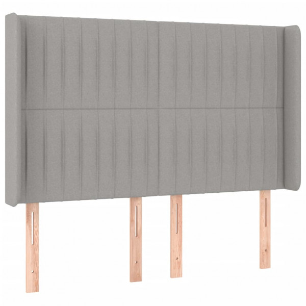 Cabecero con LED de tela gris claro 147x16x118/128 cm M 3