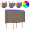 Cabecero con LED de tela gris taupe 147x16x118/128 cm 2