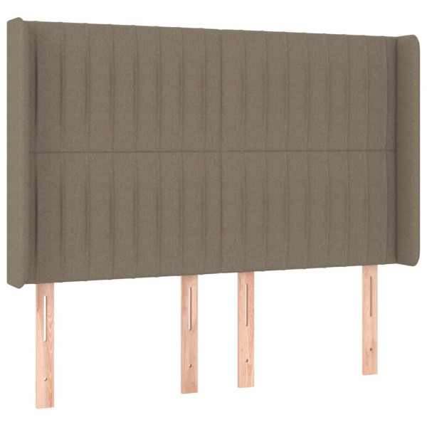 Cabecero con LED de tela gris taupe 147x16x118/128 cm M 3