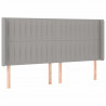 Cabecero con LED de tela gris claro 163x16x118/128 cm 3