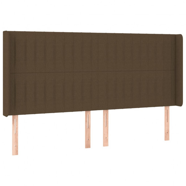 Cabecero con LED de tela marrón oscuro 163x16x118/128 cm M 3
