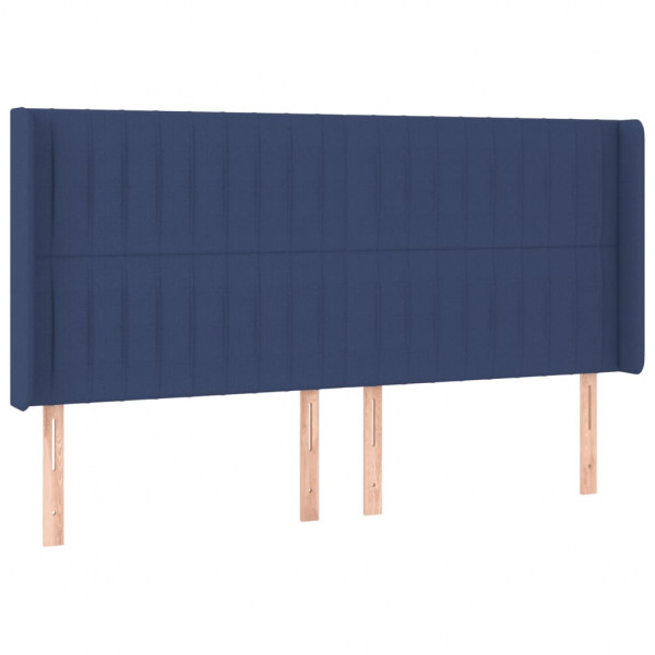Cabecero con LED de tela azul 163x16x118/128 cm M 3
