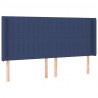 Cabeceira de cama c/ luzes LED tecido 163x16x118/128 cm azul 3