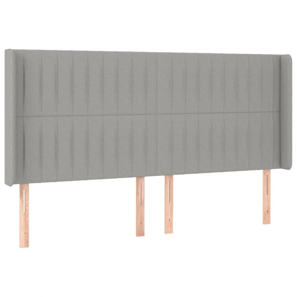 Cabecero con LED de tela gris claro 203x16x118/128 cm M 3