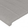 Cabeceira cama c/ luzes LED tecido 203x16x118/128cm cinza-claro 5