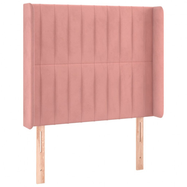 Cabecero con LED de terciopelo rosa 83x16x118/128 cm M 3
