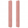 Cabeceira de cama c/ luzes LED veludo 83x16x118/128 cm rosa 5