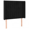 Cabecero con LED de terciopelo negro 103x16x118/128 cm 3